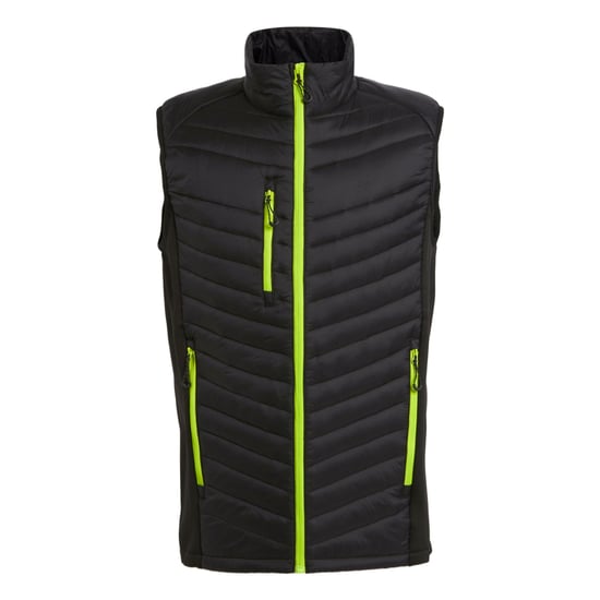 Regatta Mens Navigate Quilted Hybrid Gilet (Black/Lime Green)