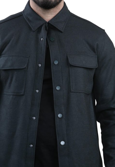 Sobrecamisa Autograph de lana negra para hombre - Image 4