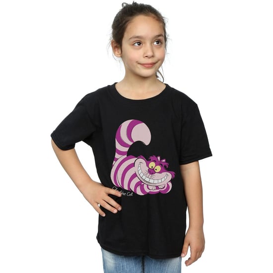 Disney Girls Alice In Wonderland Cheshire Cat Cotton T-Shirt (Black)