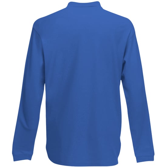 Fruit Of The Loom Childrens Long Sleeve 65/35 Pique Polo / Childrens Polo Shirts (Royal) - Image 2