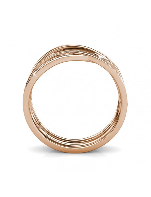 Anillo Criss Cross - Oro rosa y cristal - Image 5