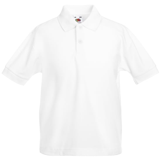 Fruit of the Loom Childrens/Kids Pique Short-Sleeved Polo Shirt (White) - Image 1