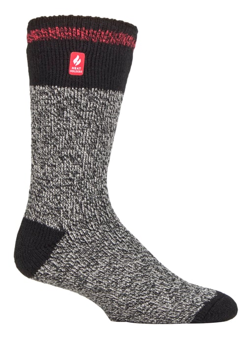 Calentadores - Calcetines térmicos extra gruesos para hombre | Calcetines aislantes de vellón suave y esponjoso | Regalos para hombre - Negro Rojo (Oporto) - Image 1