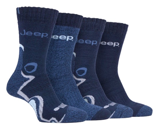 JEEP - 4 Pairs Mens Anti Blister Thick Cushioned Luxury Boot Socks - Image 1