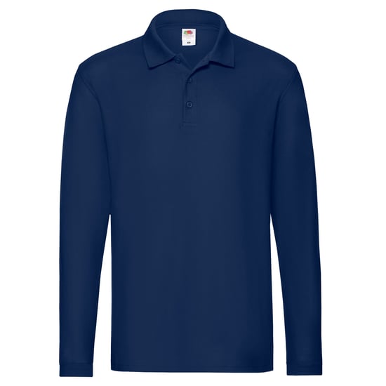 Fruit of the Loom Mens Premium Pique Long-Sleeved Polo Shirt (Navy) - Image 1