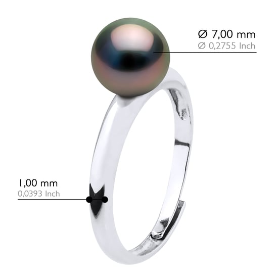 Ring Domed - Real Cultured Tahiti Pearl Round 7-8 mm - Image 2
