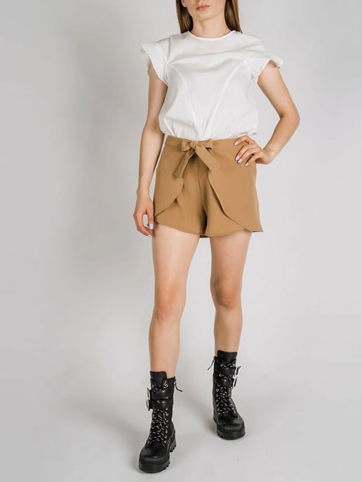 Armani Exchange Shorts Mujer Beige - Image 2