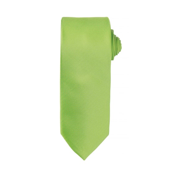 Premier Mens Micro Waffle Formal Work Tie (Pack of 2) (Lime) - Image 1