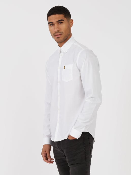 Luke 1977 Telford Tailored Fit Smart Shirt White