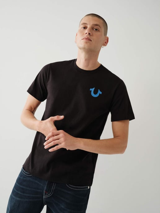 Short Sleeve Logo History Tee in Black