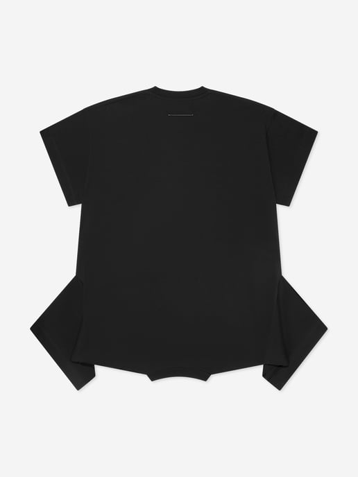 MM6 Maison Margiela Girls Asymmetric T-Shirt Dress in Black
