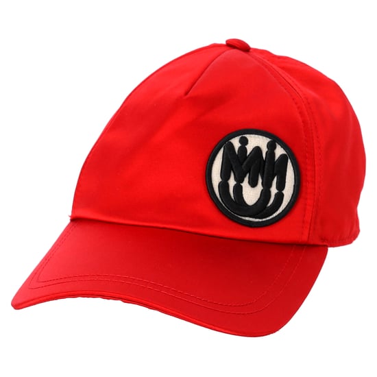 Miu Miu Logo Patch Baseball Cap in Red Canvas - Image 2