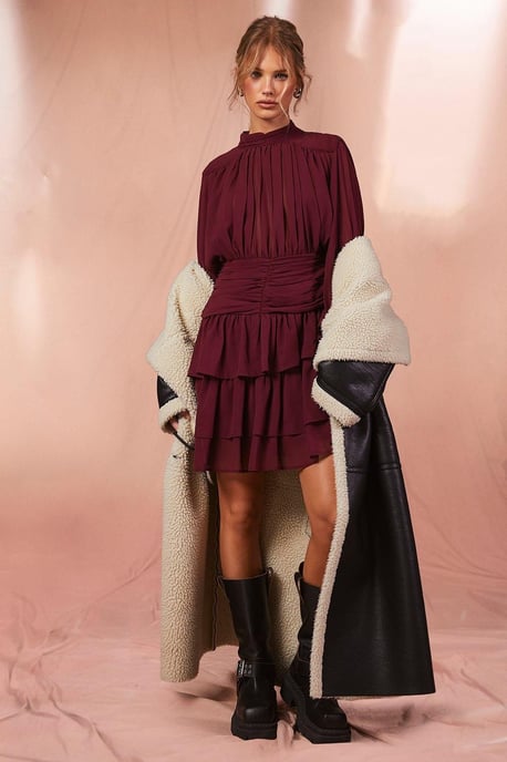 Borg Trim Maxi Aviator Coat - Image 1