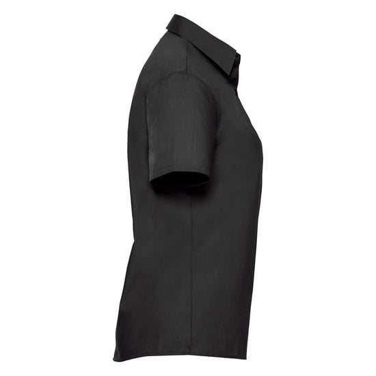 Russell Collection Womens/Ladies Classic Polycotton Easy-Care Short-Sleeved Shirt (Black) - Image 3