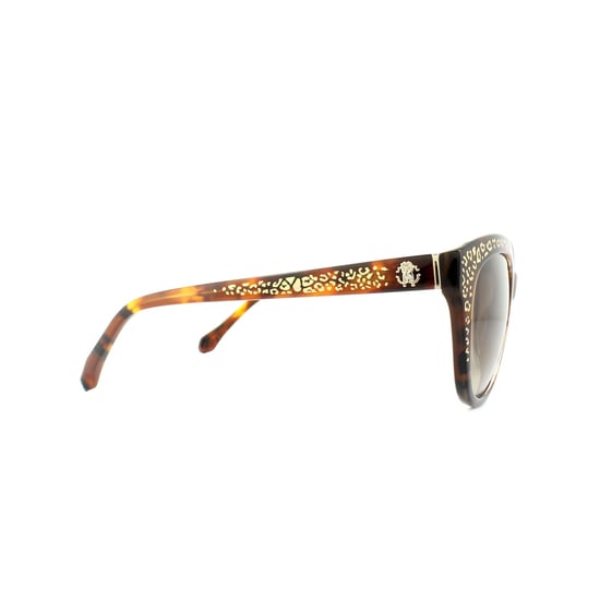 Roberto Cavalli Sunglasses Tseang RC992S 52G Dark Havana Gold Print Brown Mirror