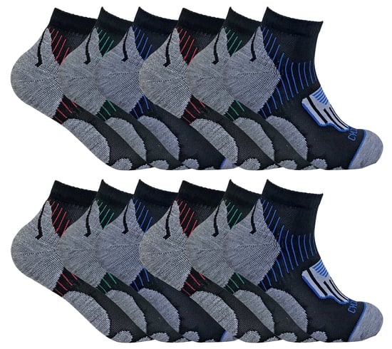 12 Pares Multipack Calcetines de Ciclismo para Hombre | Sock Snob | Calcetines Negros de Corte Bajo | Ideal para Correr, Gimnasio y Deporte - Negro - Image 1