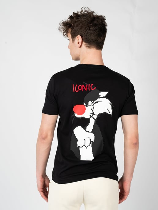 Iceberg T-Shirt C-Neck del hombre negro - Image 4