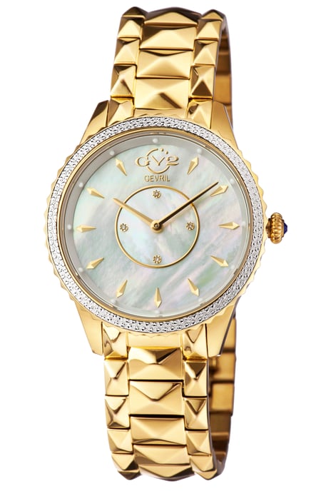 GV2 Siena Reloj de Mujer de Cuarzo Suizo con Esfera de MOP y Correa de Acero Inoxidable. - Image 1