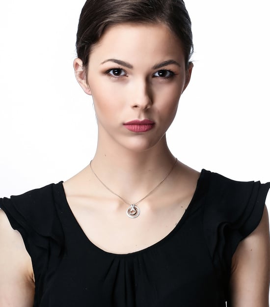 Orphelia 'Azalea' Women's 925 Sterling Silver Chain with Pendant - Silver/Rose ZH-7095/1 - Image 3