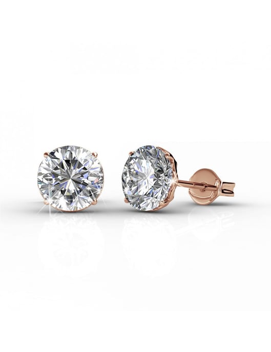 Pendientes Kristine - Oro rosa y cristal - Image 1