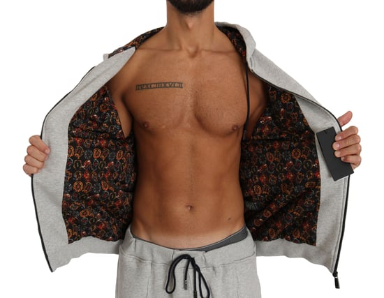 Billionaire Italian Couture Men's Gray Cotton Sweater Pants Tracksuit Set