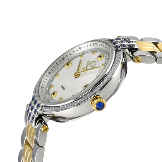 GV2 Women's Matera 12809B Swiss Quartz Diamond White MOP  Dial Watch