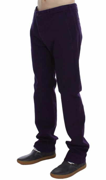 Pantalones de algodón elástico morado GF Ferre para hombre - Image 2