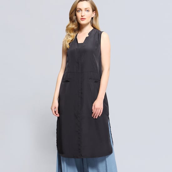 Long Bi-material Waistcoat - Image 2