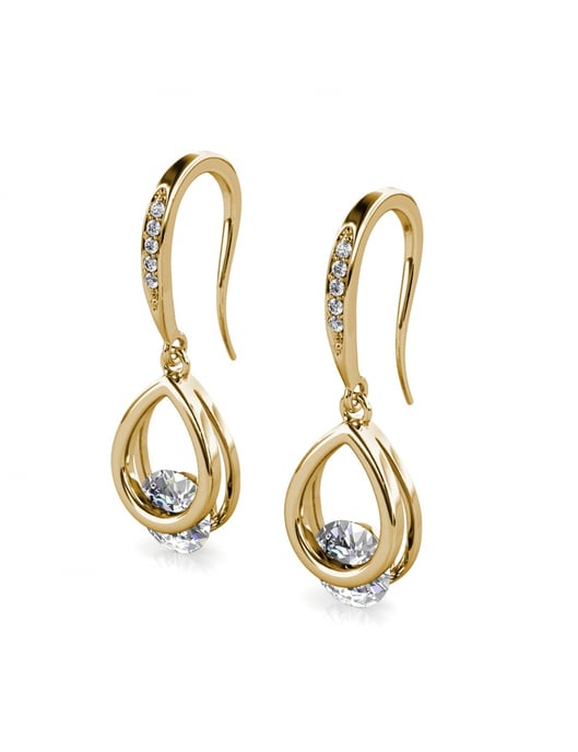Pendientes Gancho Tristin - Oro y Cristal - Image 4