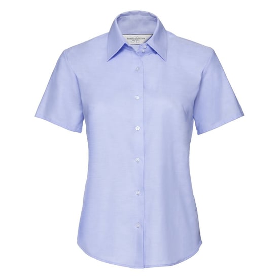 Russell Collection Womens/Ladies Oxford Short-Sleeved Shirt (Oxford Blue) - Image 1
