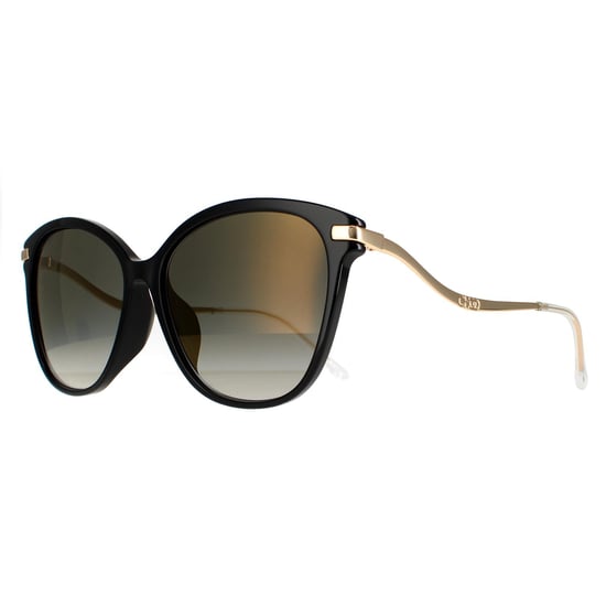 Jimmy Choo CatEye Womens Black Grey Gradient Gold Mirror Peg/F/S