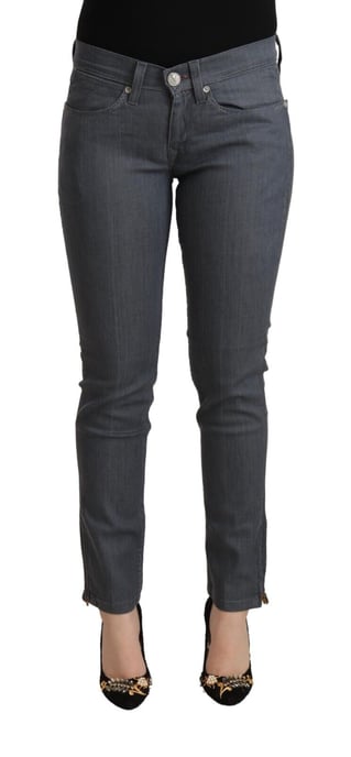 Levi's Women's Gray Cotton Low Waist Skinny Denim Jeans