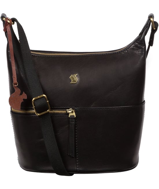 Little Kristin' Black Leather Shoulder Bag