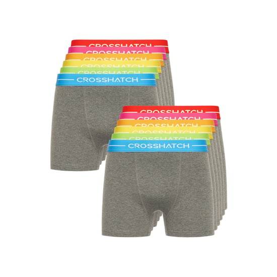 Crosshatch Mens Astral Boxer Shorts (Pack of 12) (Charcoal Marl) - Image 1