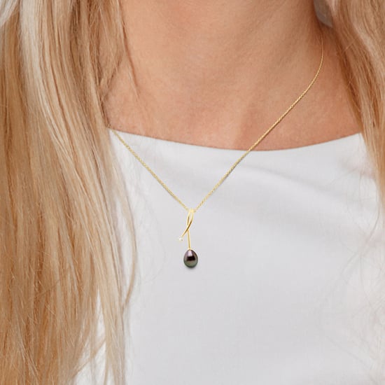 DIADEMA - Pendant - Yellow Gold and Tahitian Pearl