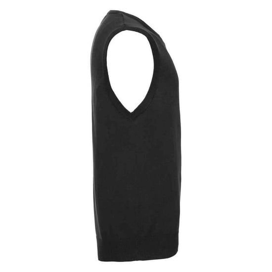 Russell Collection Mens Knitted V Neck Sleeveless Sweatshirt (Black) - Image 3