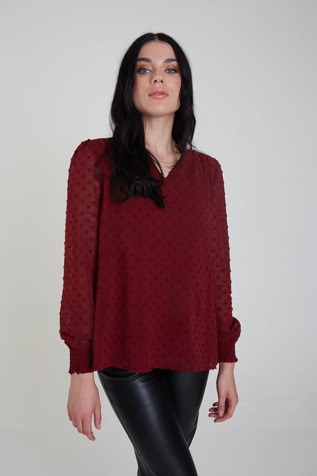 Blusa de manga larga de gasa dobby - Image 2
