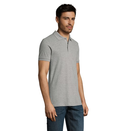 SOLS Mens Perfect Melange Polo Shirt (Grey Melange) - Image 3