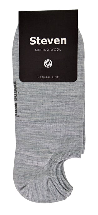 Calcetines Bajos de Lana Merino para Hombre | Steven | No Show Warm Footsies Socks - Gris Claro - Image 2