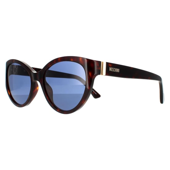 Gafas de sol de mujer Moschino Cat Eye en azul oscuro havana - Image 2