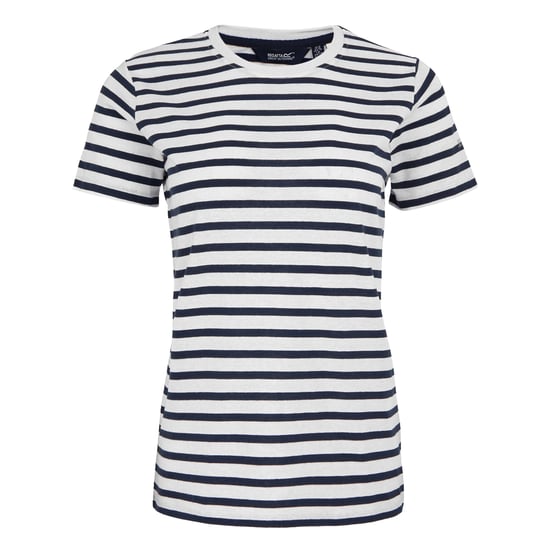 Regatta Womens/Ladies Bayletta Striped T-Shirt (White/Navy) - Image 1