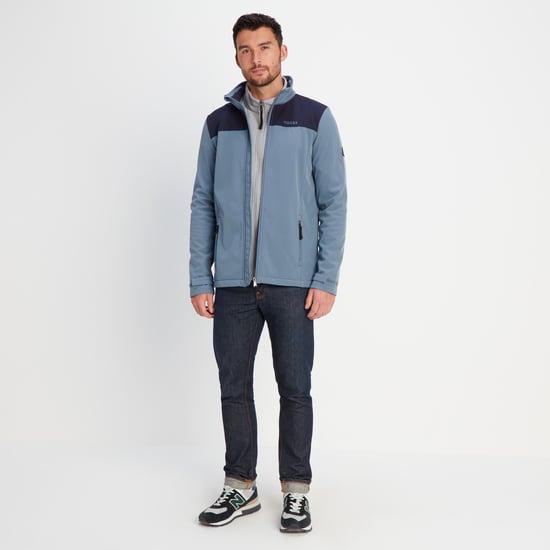 Feizor Mens Shower Resistant Softshell Jacket Steel Blue/Navy