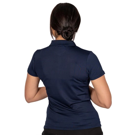 Island Green Womens/Ladies Classic Micro Pique Golf Polo Shirt (Navy) - Image 2
