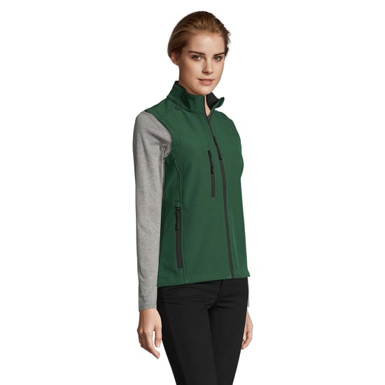 SOLS Womens/Ladies Rallye Softshell Sleeveless Gilet (Bottle Green) - Image 3
