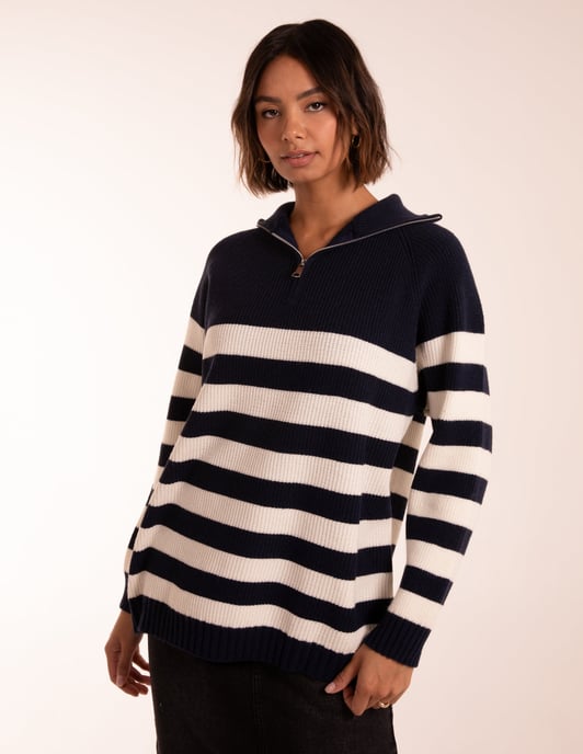 Striped Jumper With Zip