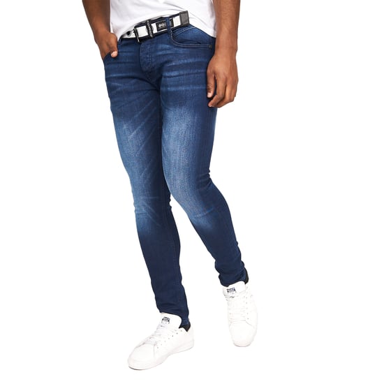 Crosshatch Mens Barbeck Slim Jeans (Dark Wash) - Image 1