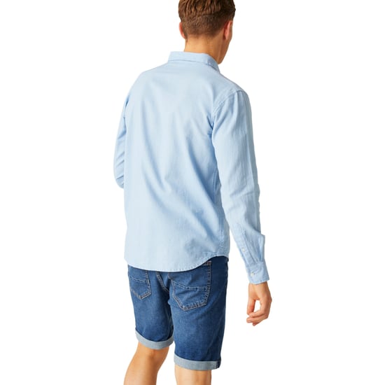 Regatta Mens Babbinswood Linen Shirt (Powder Blue)