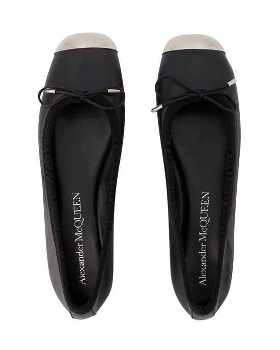 Punk Ballet Flats - Alexander Mcqueen - Leather - Black/Silver - Image 4