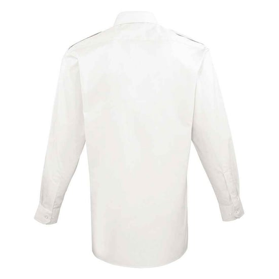 Premier Mens Long-Sleeved Pilot Shirt (White) - Image 2