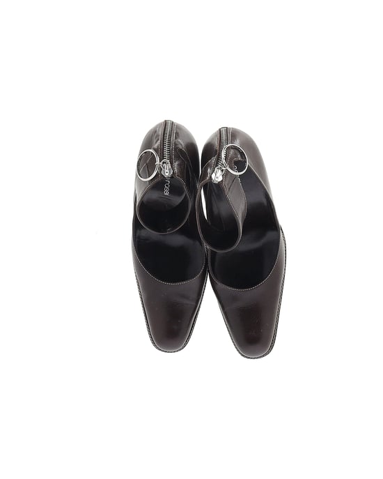 Sergio Rossi Ankle Strap Pumps in Brown Leather - Image 4